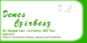 denes czirbesz business card